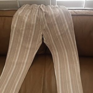 Men's Striped Tan Pants